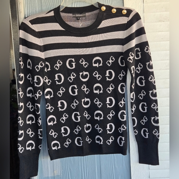 Guess Black and Gray Patterned Sweater - Picture 2 of 7